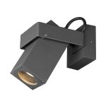 SLV Theo Halterung Wandleuchte Aluminium Anthrazit | IP65 - Außenbeleuchtung - Geeignet für 1x GU10 Max. 7W - Dimmbar