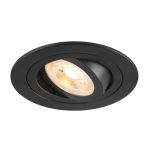 SLV New Tria 75 Spot Aluminium Schwarz Rund | Ausschnitt 75mm - Geeignet für 1x GU10 