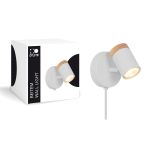 D'Lite Wandleuchte Beitem Matt Weiß FSC Holz | Geeignet für 1x GU10