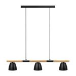 Nordlux Theo 3-Rail Pendelleuchte Metall und Holz Schwarz | Geeignet für 3x GU10