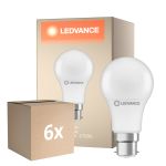 Mehrfachpackung 6x Ledvance Performance LED Glühbirne B22d Birne Matt 8.5W 806lm - 827 Extra Warmweiß | Ersatz für 60W