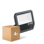 Mehrfachpackung 4x Ledvance LED-Scheinwerfer Aluminium Schwarz 41W/27W 4000lm/6000lm 100D - 840 Kaltweiß | IP66 - Symmetrisch