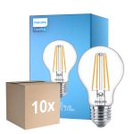 Mehrfachpackung 10x Philips Corepro LED Glühbirne E27 Birne Klar 8.5W 1055lm - 827 Extra Warmweiß | Ersatz für 75W