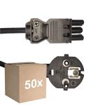 Mehrfachpackung 50x Noxion GST-Kompatibel Versorgungskabel - Weiblich + Schuko Europlug - Schwarz 5m - 3 pole 0.75mm2