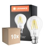 Mehrfachpackung 10x Ledvance Classic Performance LED Glühbirne B22d Birne Fadenlampe Klar 4W 470lm - 827 Extra Warmweiß | Ersatz für 40W