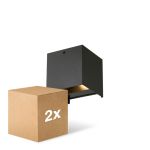 Mehrfachpackung 2x D'Lite Wandleuchte Elingen Aluminium Schwarz Up & Down 4.9W 480lm - 830 Warmweiß | IP65 - Lichtsensor