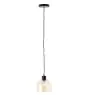 Brilliant Casto Pendelleuchte Glas Pendelleuchte Metall Schwarz Beige | 190mm - Geeignet für 1x E27