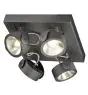 SLV Kalu Quadruple Wand und Deckenleuchte Aluminium Schwarz Quadrat 60W 4000lm - 830 Warmweiß | Dimmbar 