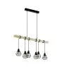 Eglo Pendelleuchte Townshend 5 Stahl Holz Schwarz | IP20 - Geeignet für 6x E27 