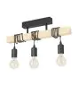 Eglo Deckenleuchte Townshend Stahl Holz Schwarz Braun | IP20 - Geeignet für 3x E27 