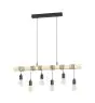 Eglo Pendelleuchte Townshend Stahl Holz Schwarz Braun | IP20 - Geeignet für 6x E27 