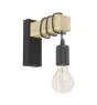 Eglo Wandleuchte Townshend Stahl Holz Schwarz Braun | IP20 - Geeignet für 1x E27 