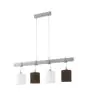 Eglo Pendelleuchte Townshend 2 Stahl Holz Weiß Braun | IP20 - Geeignet für 4x E27 