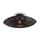 Good&Mojo Deckenleuchte Tanami Rattan Schwarz | Geeignet für 1x E27 