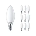 Mehrfachpackung 10x Philips Corepro LED Kerze E14 Matt 2.2W 250lm 827 Extra Warmweiß - Ersatz Für 25W