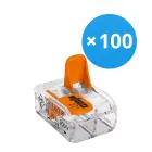 Mehrfachpackung 100x Wago 221-412 Klemmleiste Verbinder| 2 Draht Verbindung