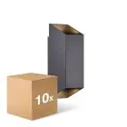 Mehrfachpackung 10x Nordlux Nico Wandleuchte Aluminium Schwarz Up & Down | IP54 - Geeignet für 2x GU10