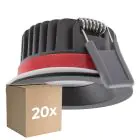 Mehrfachpackung 20x Ledvance LED-Spot Fire Rated Aluminium Schwarz 8W 640lm 36D - 927 Extra Warmweiß | Ausschnitt 68mm - IP65 - Höchste Farbwiedergabe - Dimmbar