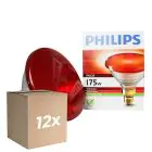 Mehrfachpackung 12x Philips PAR38 IR 175W E27 230V Rot