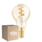 Mehrfachpackung 10x Eglo LED Kugel E14 Fadenlampe Messing 4W 145lm - 820 Extra Warmweiß | Dimmbar - Ersatz Für 15W