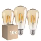 Mehrfachpackung 10x Mehrfachpackung 3x Eglo LED Edison E27 Fadenlampe Messing 4W 400lm - 822 Extra Warmweiß | Ersatz Für 40W