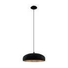 Eglo Pendelleuchte Moga 1 Stahl Schwarz Bernstein | IP20 - Geeignet für 1x E27 